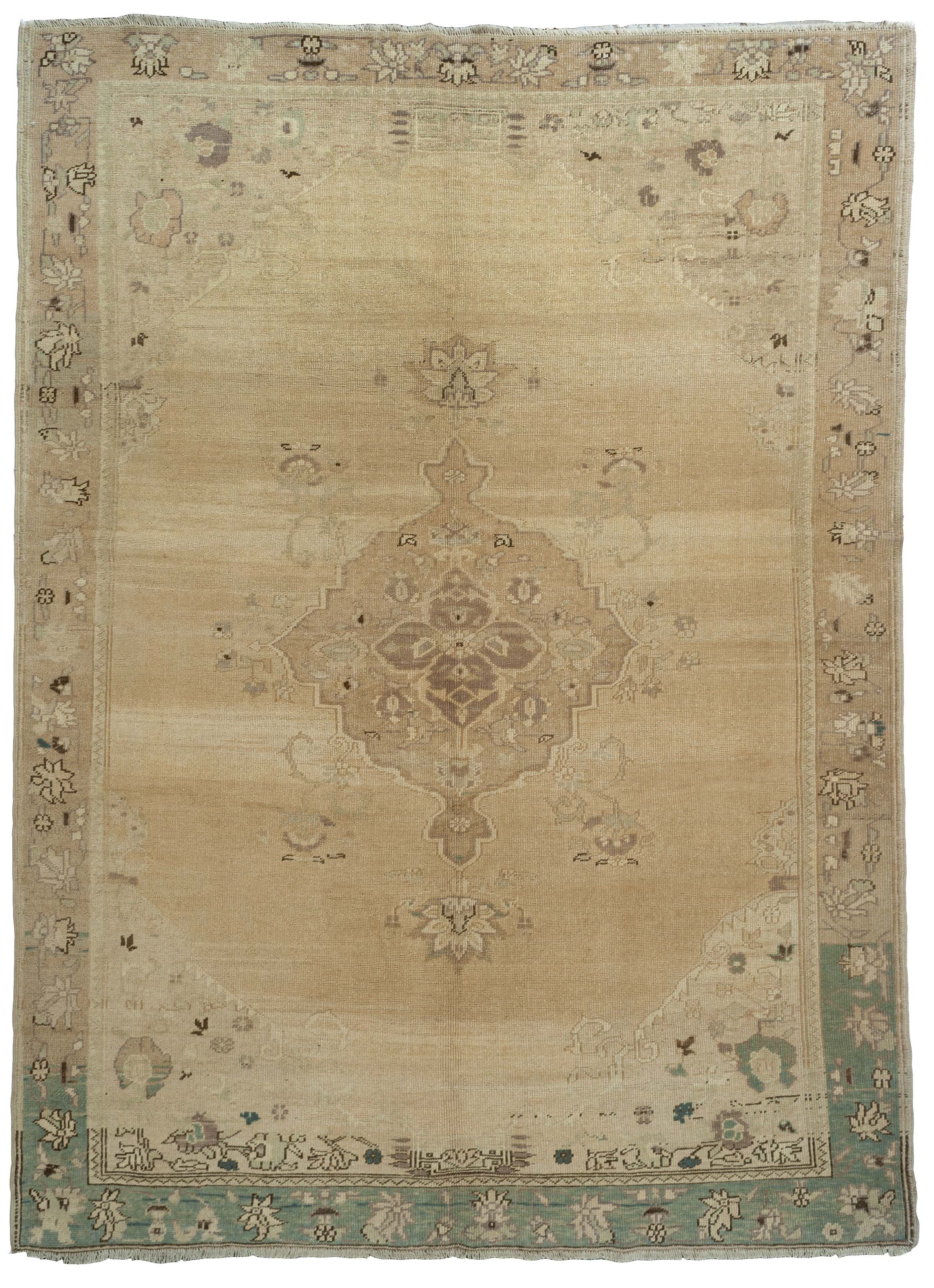 Antique Turkish Oushak Rug